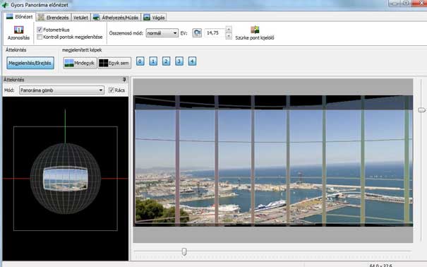 Panorámakép igazítás